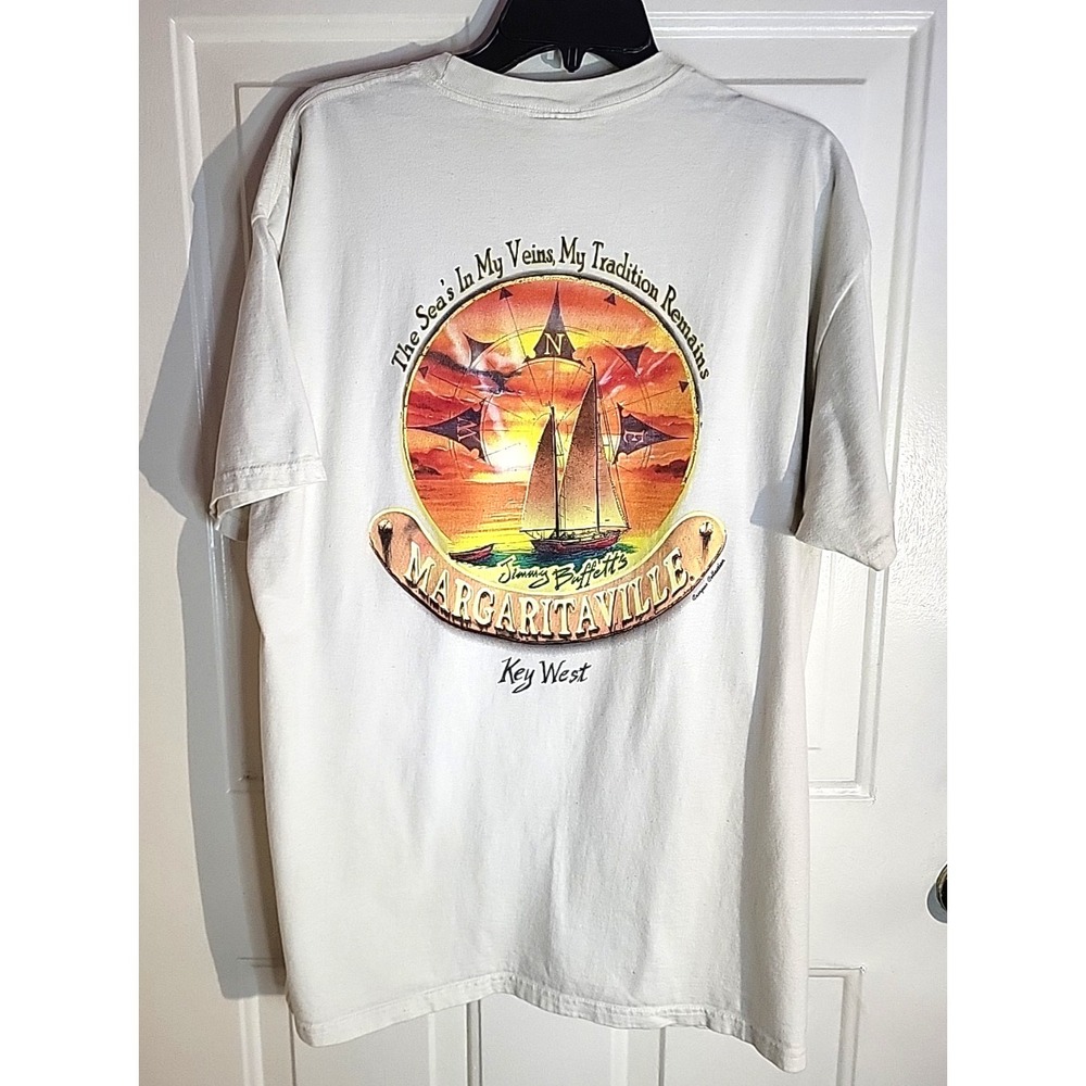 Y2K Jimmy Buffett Margaritaville Key West Sailboat Graphic Tee XL